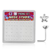 nszbsc l shape nose studs silver 925 nose