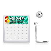 nwsv15bx box of silver nose screws, 20g w 1.5mm ball shaped top