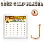nwxrsb box w 52 rose gold plated silver nose screw w 1.5mm ball