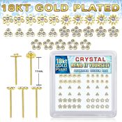 nybxm7cg 18k gold silver bend it to fit nosestuds 22g flower