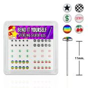 nylgx3 bend it to fit nose studs silver 925 nose