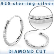 phoca a pair sterling silver hoop earrings diamond cut