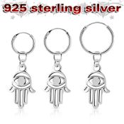 phod39 925 silver ear ring ear stud piercing