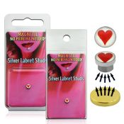 pkml10 fake illusion body jewelry silver 925 belly button