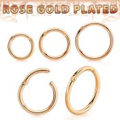 rssegh16 rose gold plating silver hinged segment hoop 16g