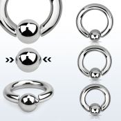 sbcr6 hoops captive rings surgical steel 316l ear lobe