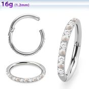 sgsh10zo steel 16g hinged segment hoop outward facing cz