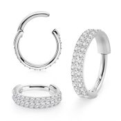 sgsh22 steel hinged segment hoop 16g double line outward cnc