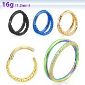 sgtsh12 anodized steel hinged segment hoop plain twisted