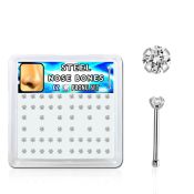 snbz2xc box w 316l steel nose bones, 20g w prong set 2mm cz