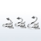 sp14aw spirals twisters surgical steel 316l eyebrow