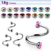 sp18hjb3 surgical steel spirals and twisters eyebrow helix tragus piercing