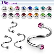 sp18jb25 surgical steel spirals and twisters eyebrow helix tragus piercing