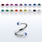 spajb4 spirals twisters surgical steel 316l with acrylic parts ear lobe