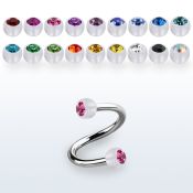 spajb5 spirals twisters surgical steel 316l with acrylic parts ear lobe