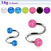 spbuv spirals twisters surgical steel 316l with acrylic parts eyebrow