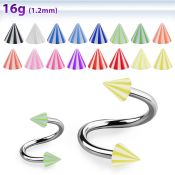 spebcn spirals twisters surgical steel 316l with acrylic parts eyebrow