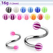 spebe spirals twisters surgical steel 316l with acrylic parts eyebrow