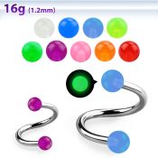 speglb spirals twisters surgical steel 316l with acrylic parts eyebrow