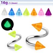 speglcn spirals twisters surgical steel 316l with acrylic parts eyebrow