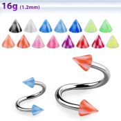 spenck spirals twisters surgical steel 316l with acrylic parts eyebrow