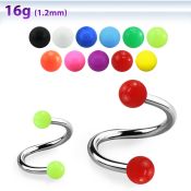 spesab spirals twisters surgical steel 316l with acrylic parts eyebrow