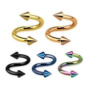 spetcn25 spirals twisters anodized surgical steel 316l eyebrow