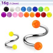 speuvb spirals twisters surgical steel 316l with acrylic parts eyebrow