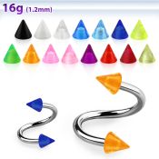 speuvcn spirals twisters surgical steel 316l with acrylic parts eyebrow