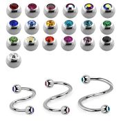 spjb25xs surgical steel spirals and twisters eyebrow helix tragus piercing