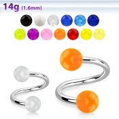 spuv spirals twisters surgical steel 316l with acrylic parts eyebrow