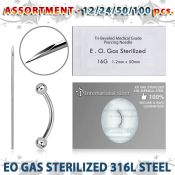 sset01 professional piercing kit steel eyebrow bananas needle
