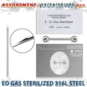sset08 professional piercing kit steel nipple barbell needles