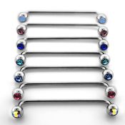 sub2c straight barbells surgical steel 316l surface piercings