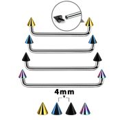 suditcn4 straight barbells anodized surgical steel 316l surface piercings
