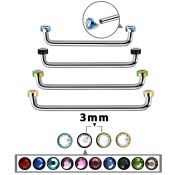 suditjf3 straight barbells anodized surgical steel 316l surface piercings