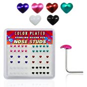 sxphr l shape nose studs silver 925 nose