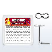 sxvfn36 l shape nose studs silver 925 nose