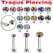 tlbifrd steel internal tragus labret multi crystal top tristar