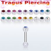 trg36 straight barbells surgical steel 316l with acrylic parts tragus