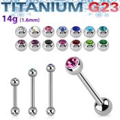 ubbcs titanium straight barbell pressfit gem ball plain ball