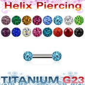ubber23 titanium barbell 3mm multi gem balls