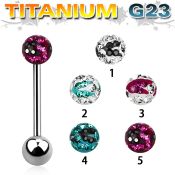 ubbfr5c straight barbells titanium g23 implant grade tongue