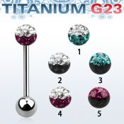 ubbfr5e straight barbells titanium g23 implant grade tongue