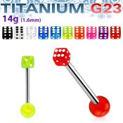 ubbvdi straight barbells titanium g23 with acrylic parts tongue