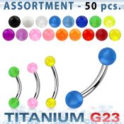 ublk139 micro curved barbells titanium g23 with acrylic parts eyebrow