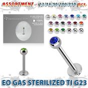 ublk485 eo gas sterilized piercing titanium g23 labret color crystal