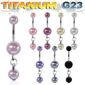 ubndpr1 belly rings titanium g23 with acrylic parts belly button