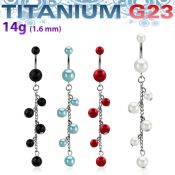 ubndpr7 belly rings titanium g23 with acrylic parts belly button