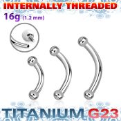 ubneb2i titanium internal curved barbell 2mm balls